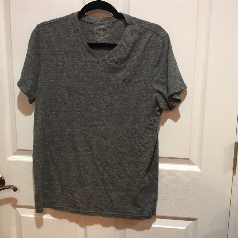 A gray v-neck from American Eagle.
